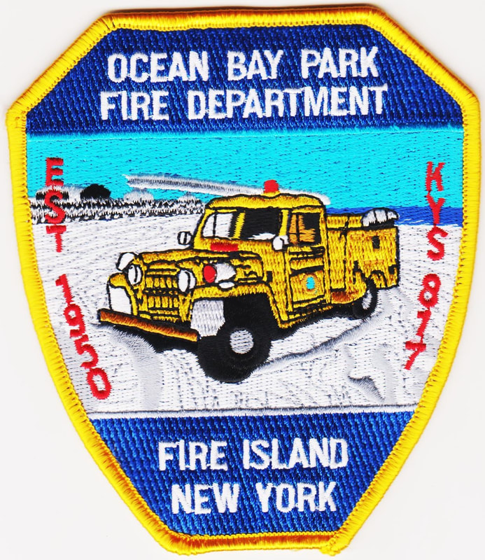 Ocean Bay Park 4" x 4.5" size New York fire patch Fire Island fire dept. 